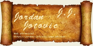 Jordan Jotović vizit kartica